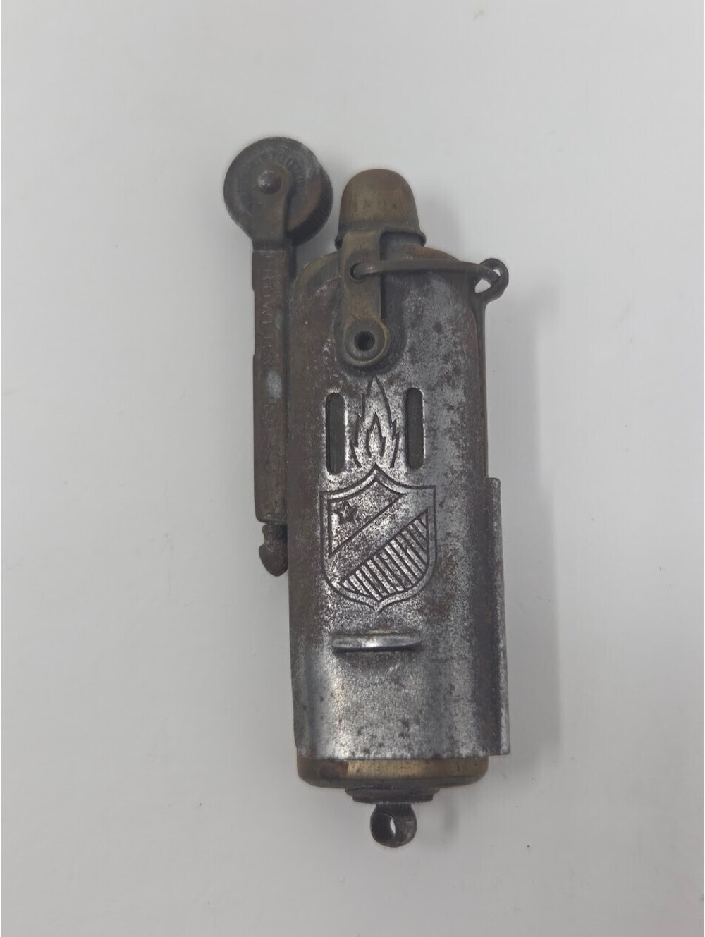 Rare Antique Bowers Kalamazoo Mechanical WWII Trench Lighter Engraved Body